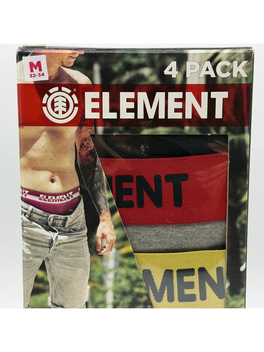 Element 4 Pack Cotton Stretch Fly Front Boxer Briefs Black Men's M Boxer Briefs